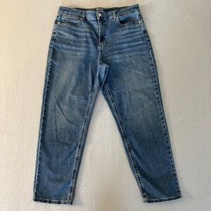 LL Bean Classic Fit Jeans Womens 16 PET Medium Wash Blue Straight Leg stretch